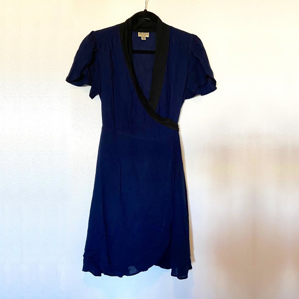 Alice Temperley For Target Blue & Black Wrap Dress M